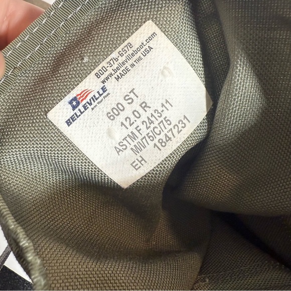 Belleville 600 ST Hot Weather Steel Toe Military Boots Tan Green Size 12 R - Picture 8 of 8